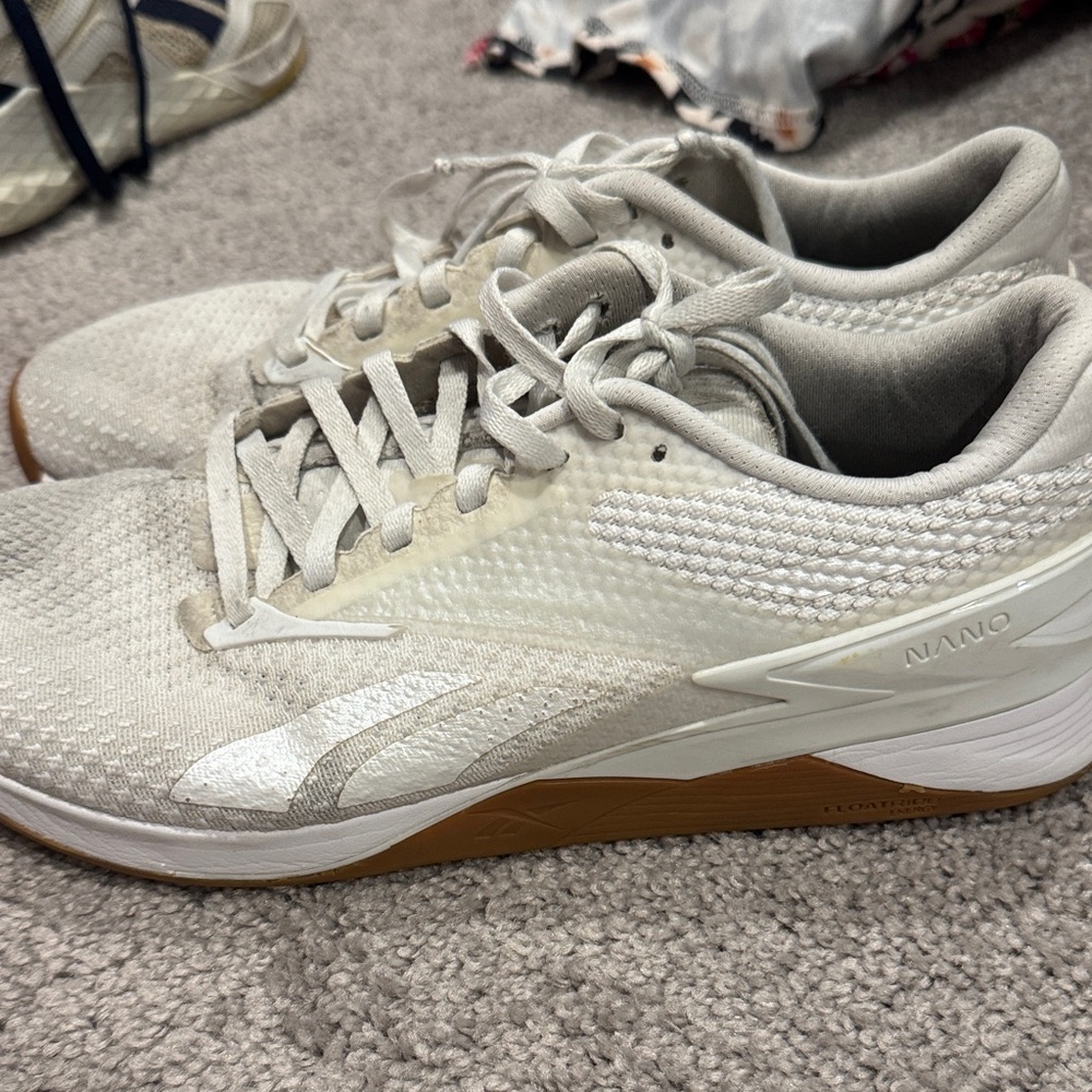 Reebok Women's Cream and White Athletic Shoes